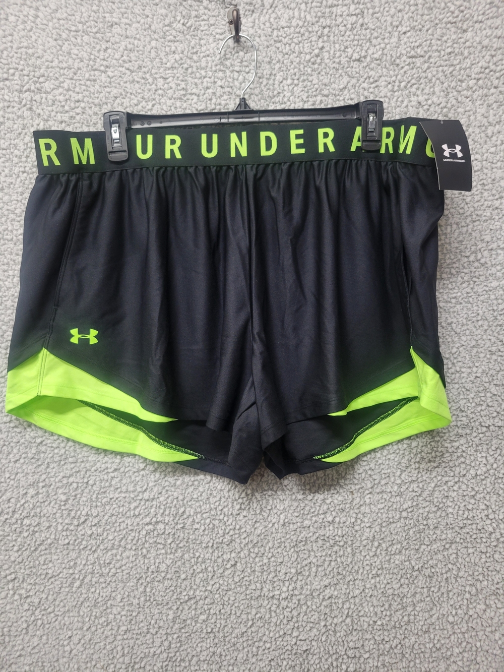 Under Armour Black with Neon Green Accent Women's Running Shorts
